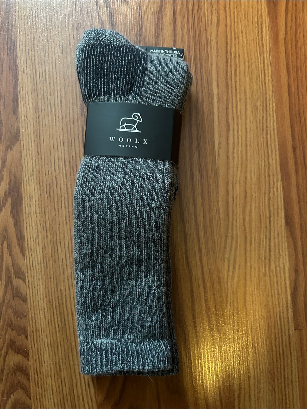 Woolx Men’s Merino Wool Crew Socks - Charcoal Gray